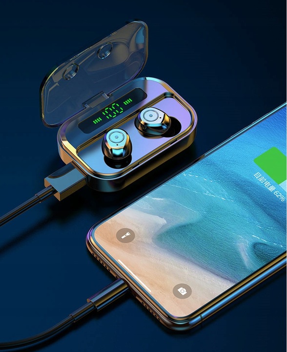 SŁUCHAWKI BEZPRZEWODOWE BLUETOOTH 5.3 + POWERBANK Marka inna