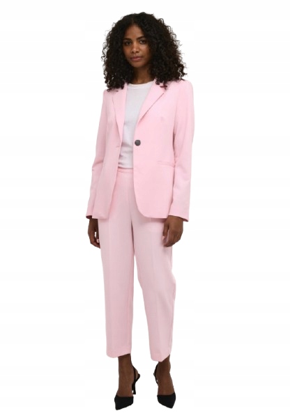 Kaffe Elegantní Růžové Jednoduché Kalhoty S Elastickým Pasem 46 6BA