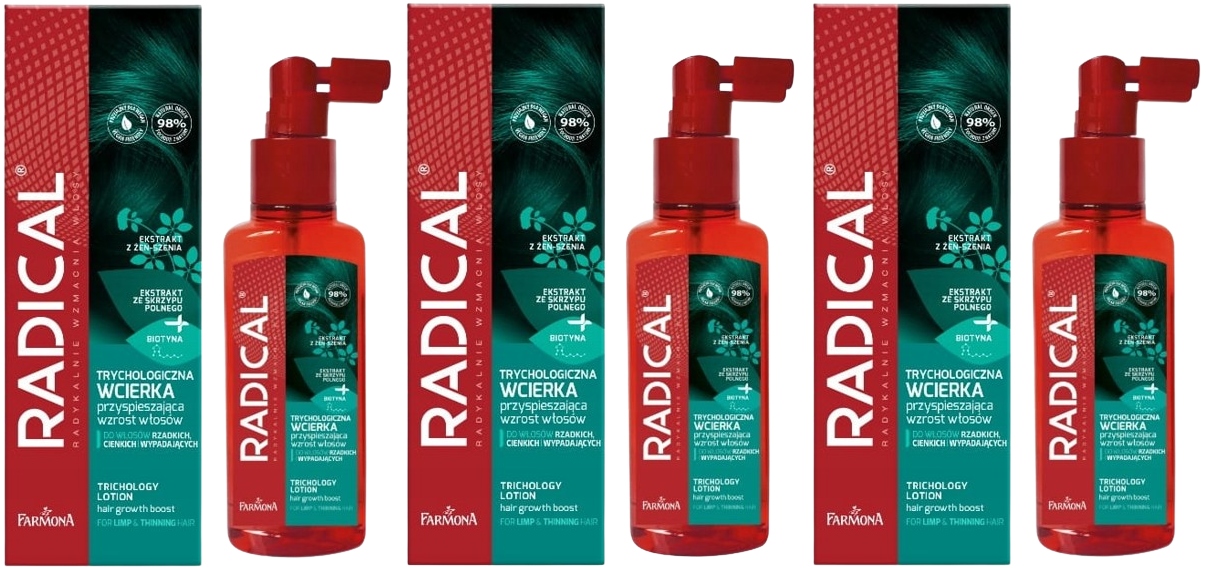 3 x Radical Trichologická tonikum urychlující růst vlasů 100 m