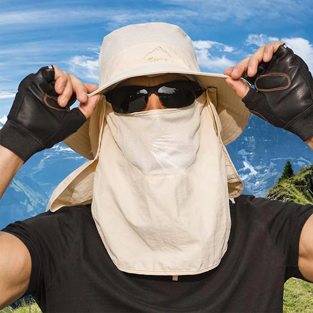 KAPELUSZ BRYTYJSKI UV Z NAKARCZKIEM WOJSKOWY DAMSKI MĘSKI FILTR Kolor brązowy