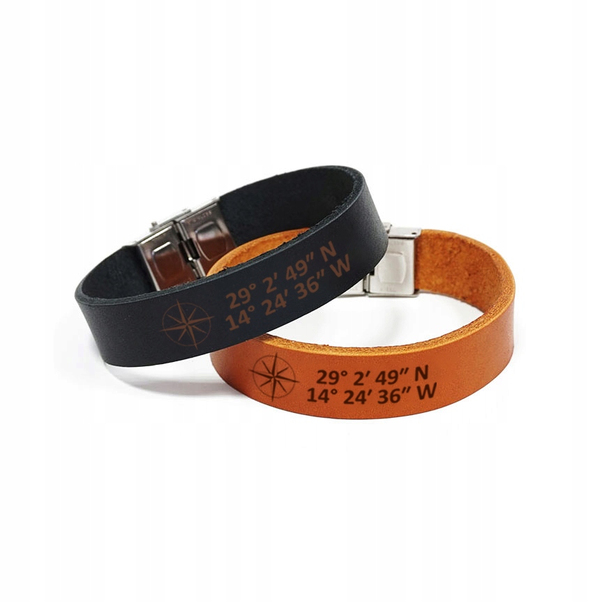 

Zestaw skórzanych bransoletek dla pary Grawer Natu