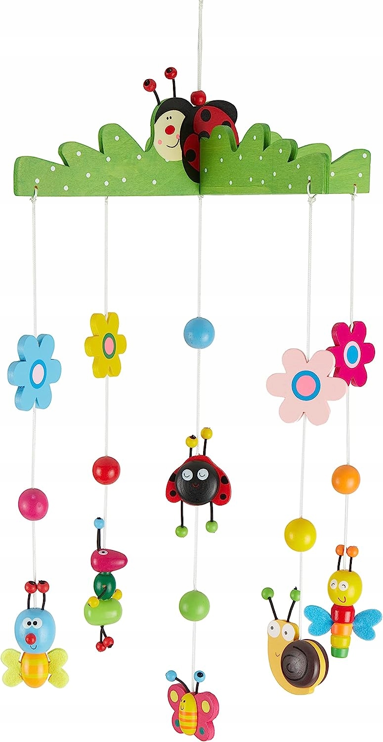 BIECO KARUZELA DREWNIANA ROBACZKI KOLOROWA 3D