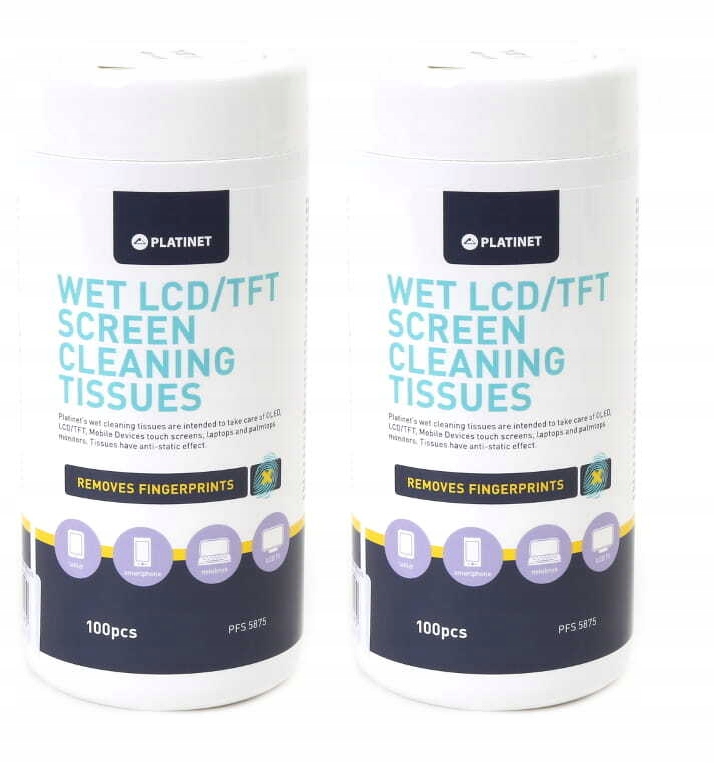 

Chusteczki nasączone do LCD Platinet 20x13cm 200sz