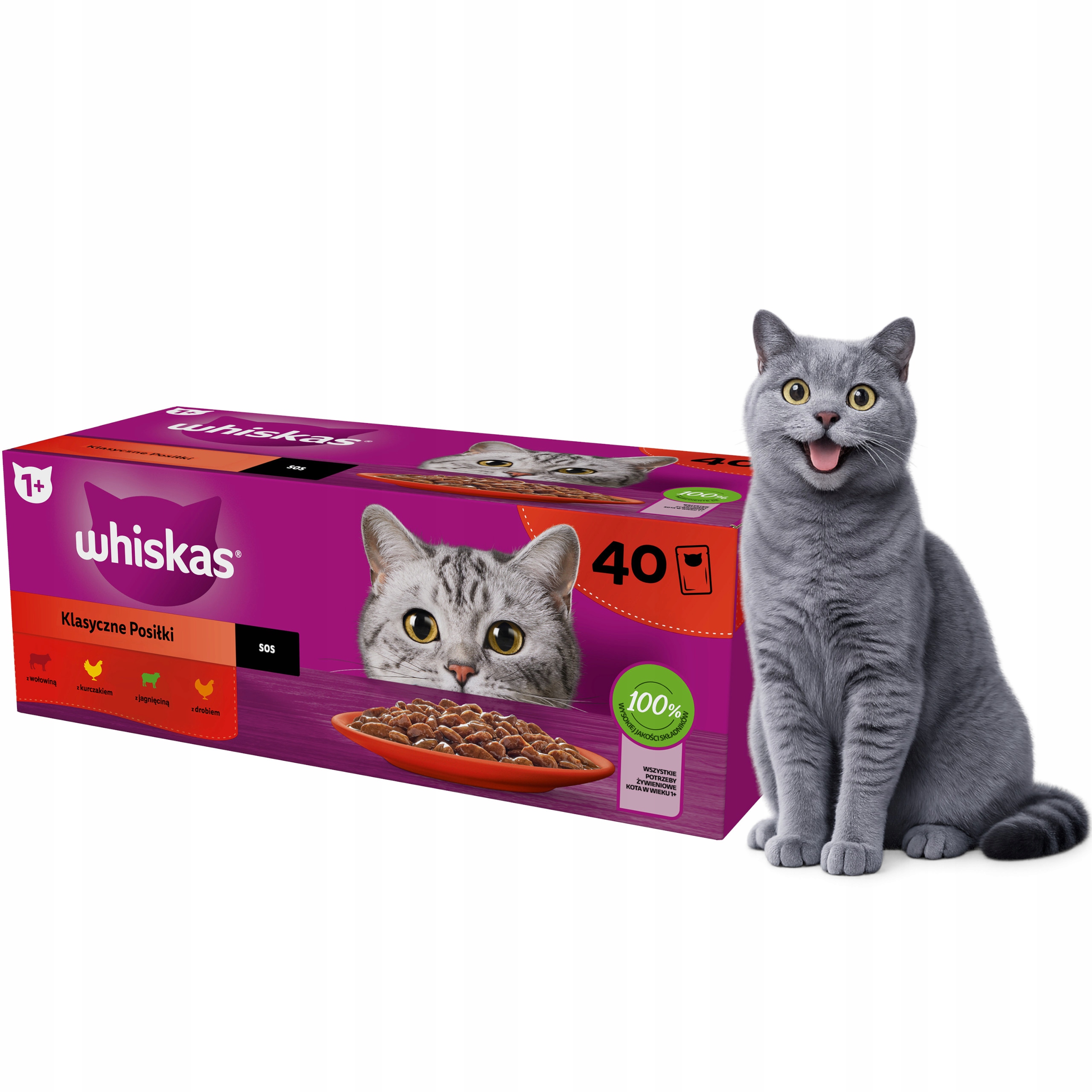 Levně Mokré Krmivo pro kočky Whiskas Classic Treats v omáčce 40x85 g