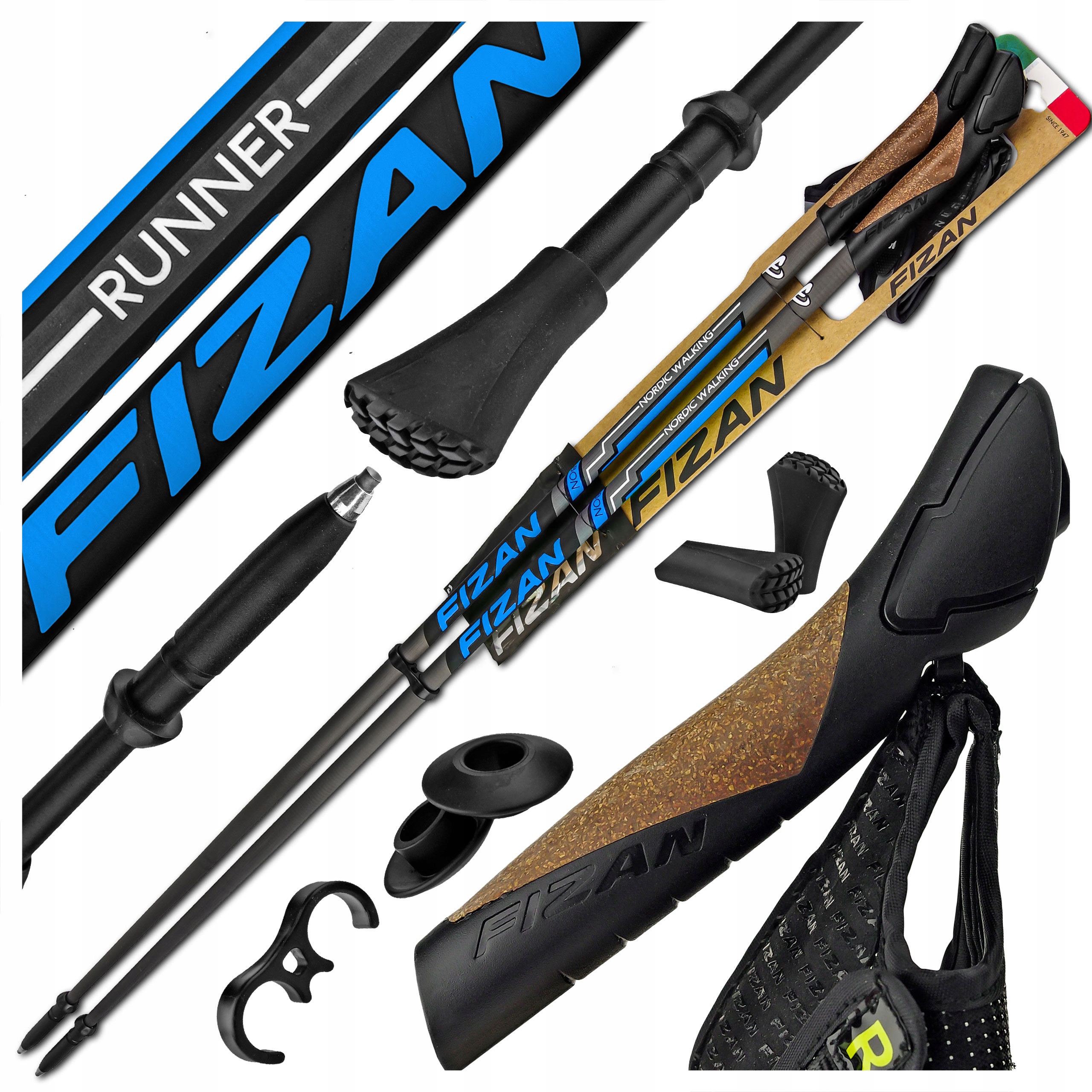 Kije Kijki Nordic Walking Fizan Runner Carbon Karbonowe Do Chodzenia 120 cm