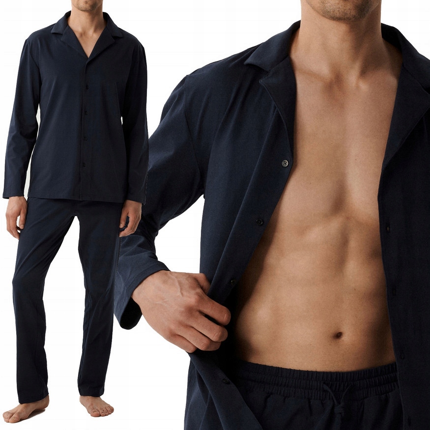 Pánské Pyžamo S Dlouhým Rukávem Atlantic BNMP001/NÁMOŘNICKÁ Modrá/s