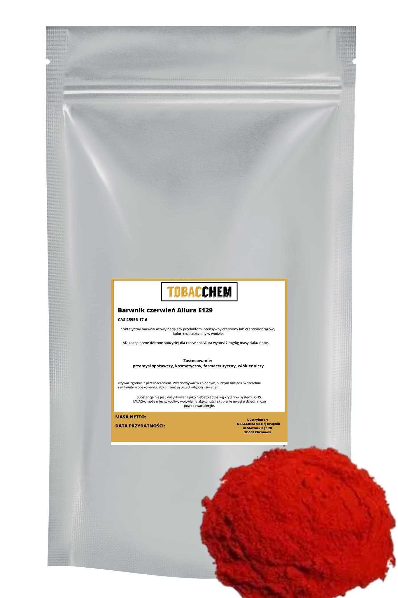 Potravinářské barvivo – červená barva Allura E129 500G