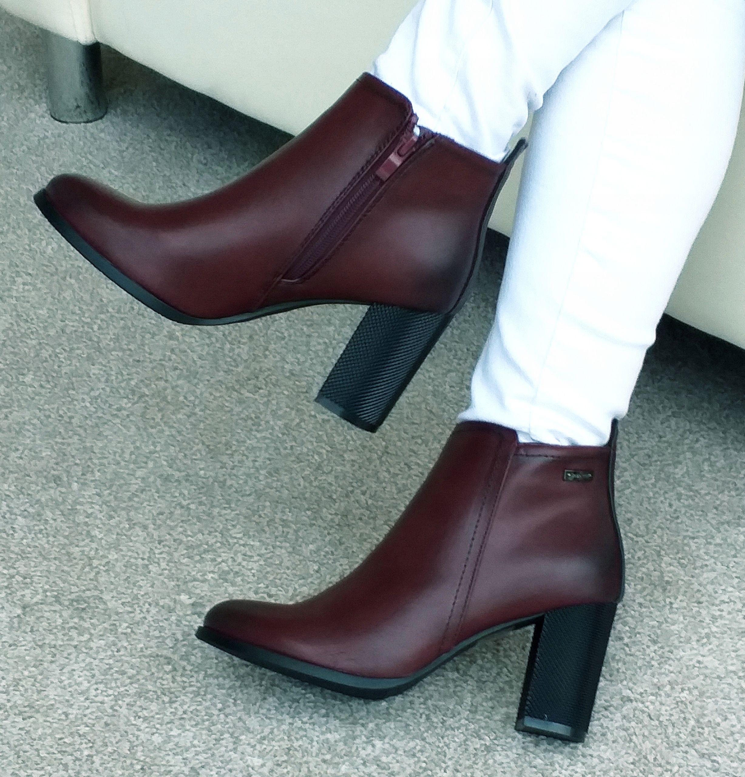 Botki damskie na obcasie bordowe BT 514 OCIEPLANE SERGIO LEONE zimowe 40 Marka Inna marka