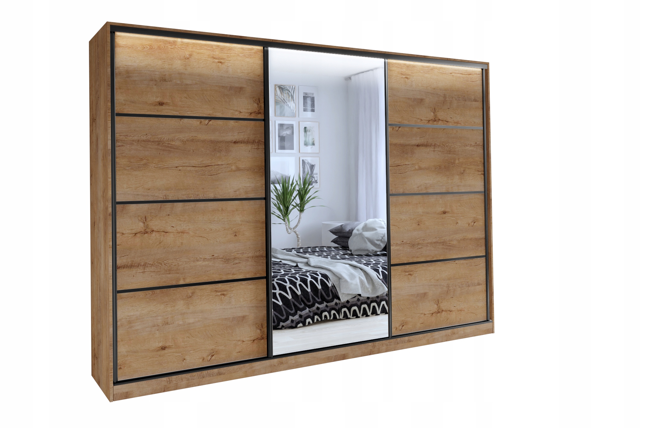 Szafa przesuwna lustro szuflady 250 cm lefkas LOFT Kolekcja Loft