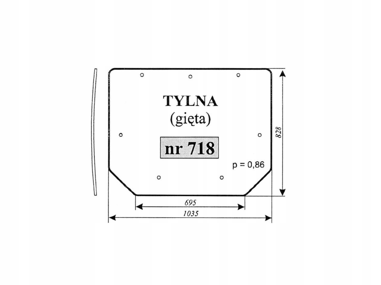 SZYBA TYLNA PRONAR 320A 718