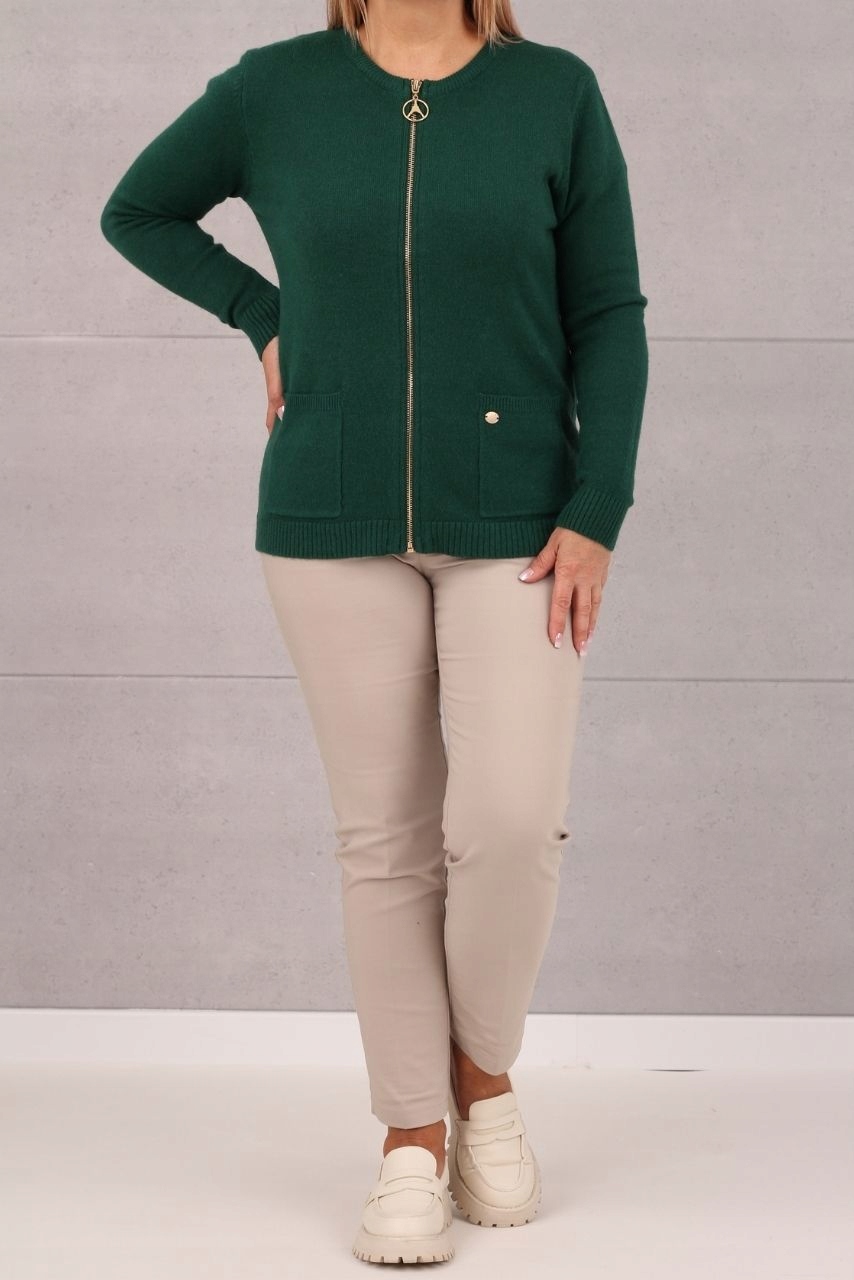 SWETER DAMSKI ROZPINANY DUŻE ROZMIARY NARZUTKA PROSTY BASIC Z KIESZENIAMI Płeć kobieta