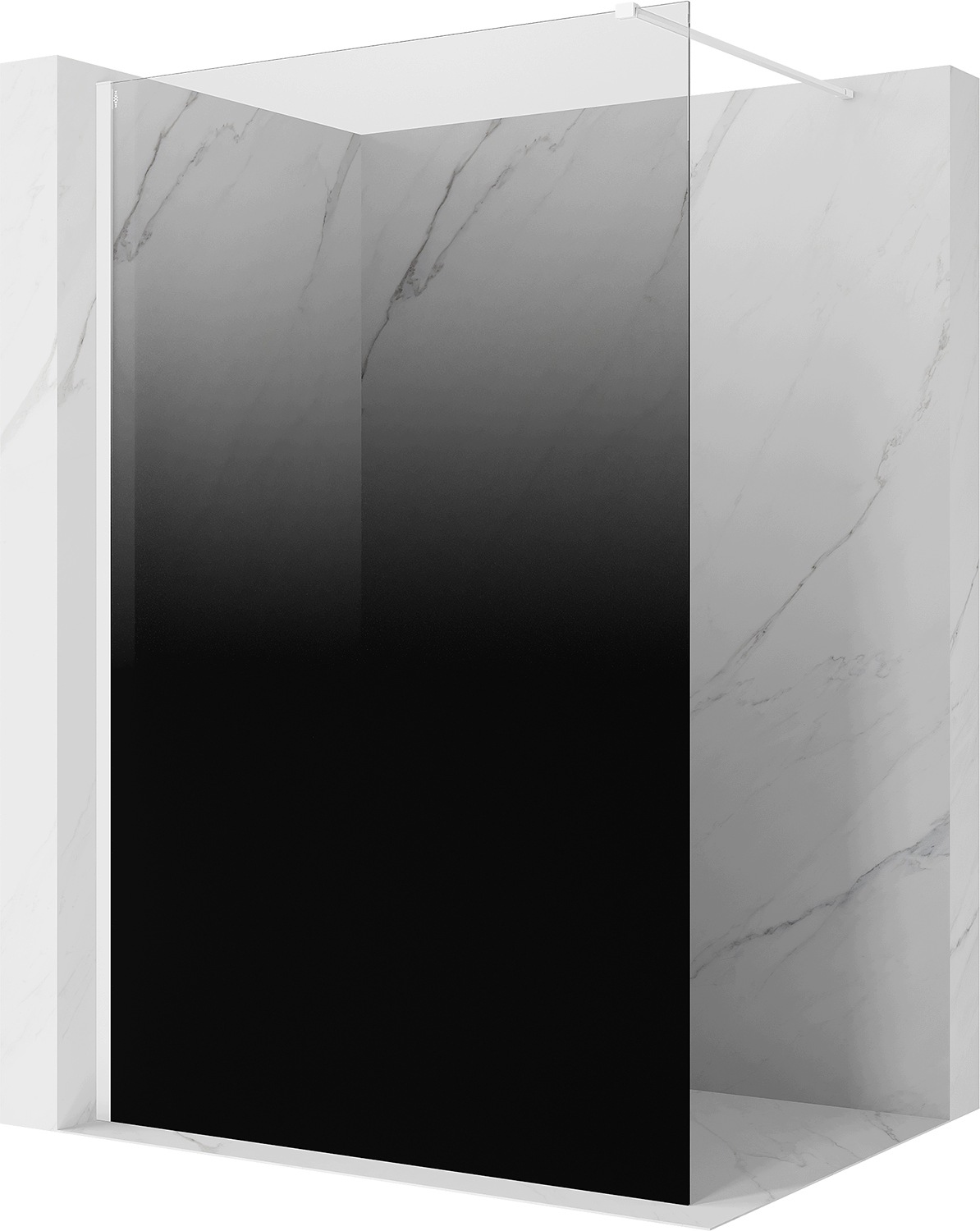 Mexen Kioto Ścianka Prysznicowa Walk-in 80X200 CM Ombre Czarna 8MM Biała