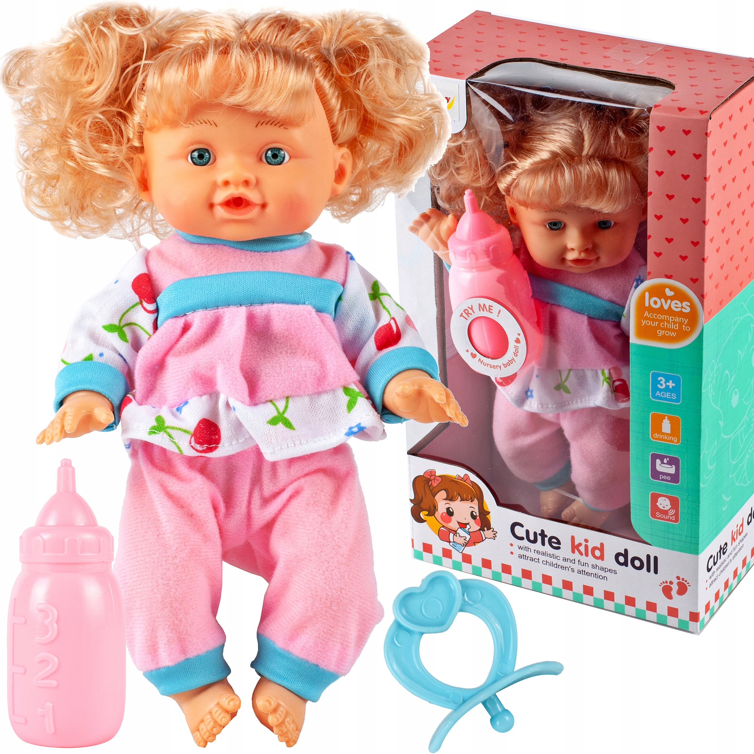 

Lalka Interaktywna Do Karmienia, Mówi, Płacze 26CM