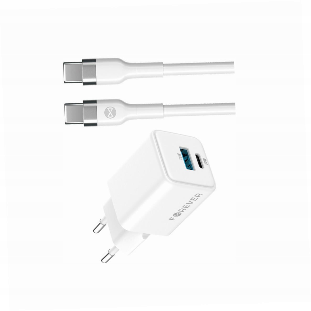 Szybka ładowarka GaN 30W Usb i Usb-c z kablem do Realme 11 pro plus 5G