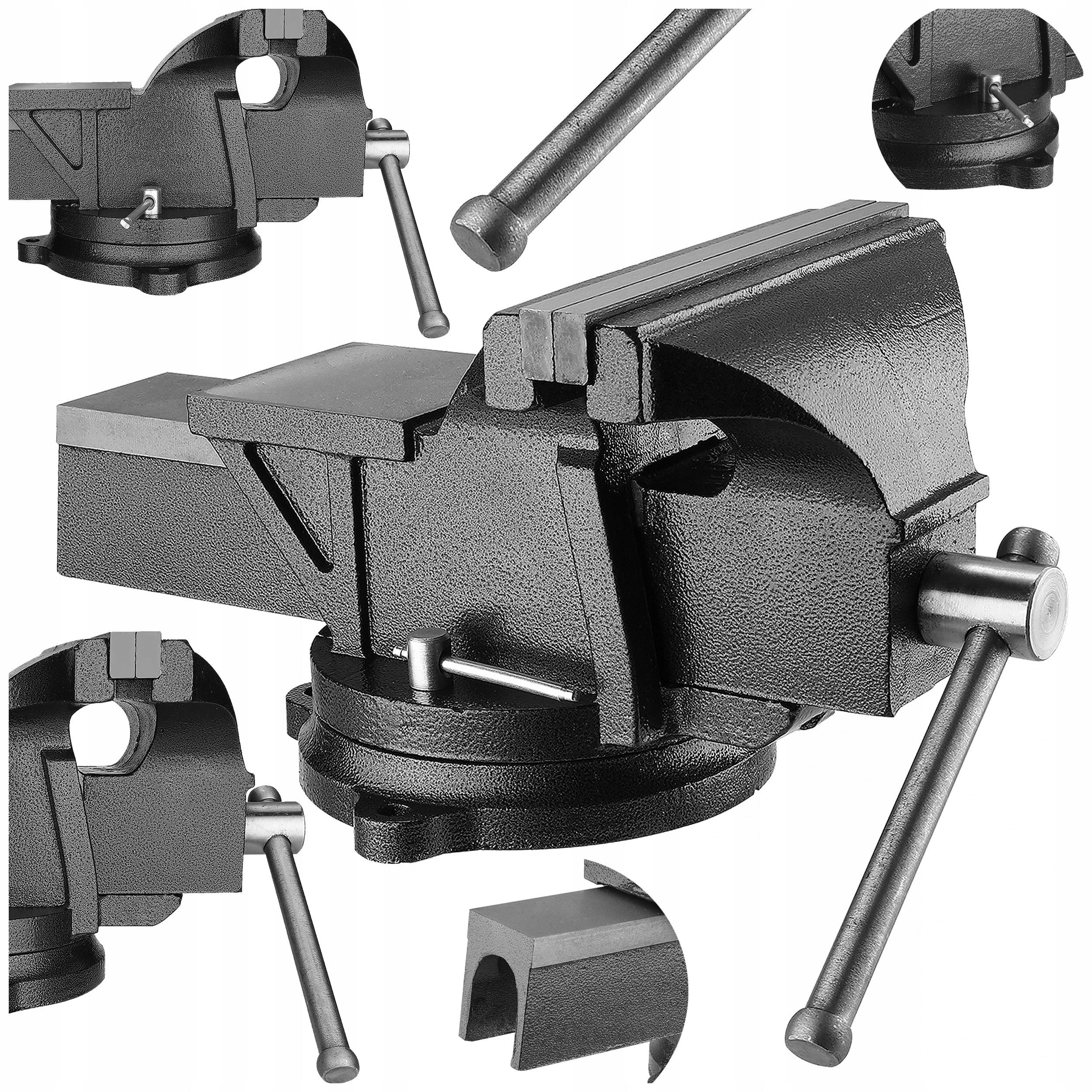 Imadło Ślusarskie Obrotowe Z Kowadłem 150 MM 10 Kg Żeliwne Deko