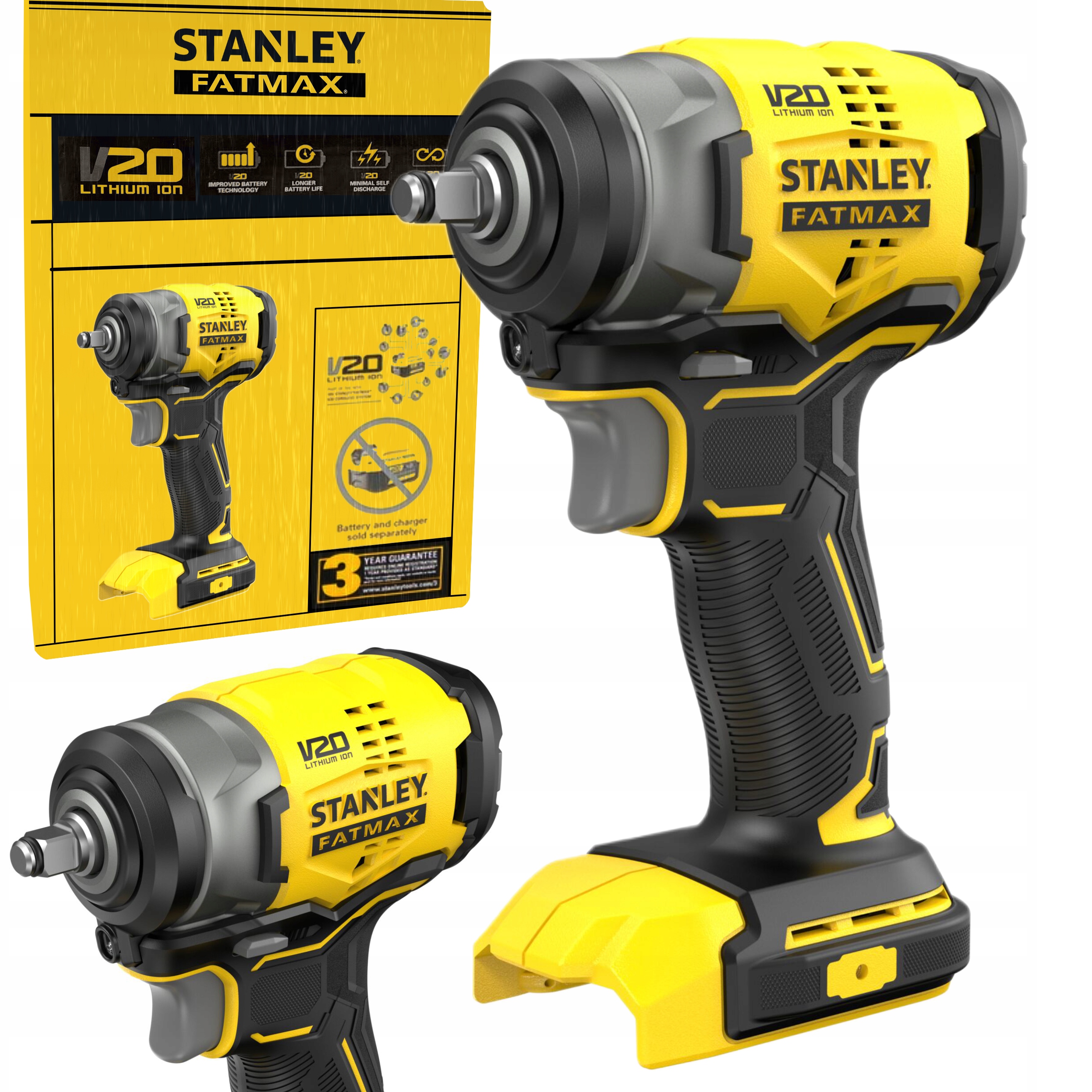 Stanley Rázový Utahovák 3/8" Aku 18V V20 Bezkartáčový Fatmax SFMCF910B-XJ