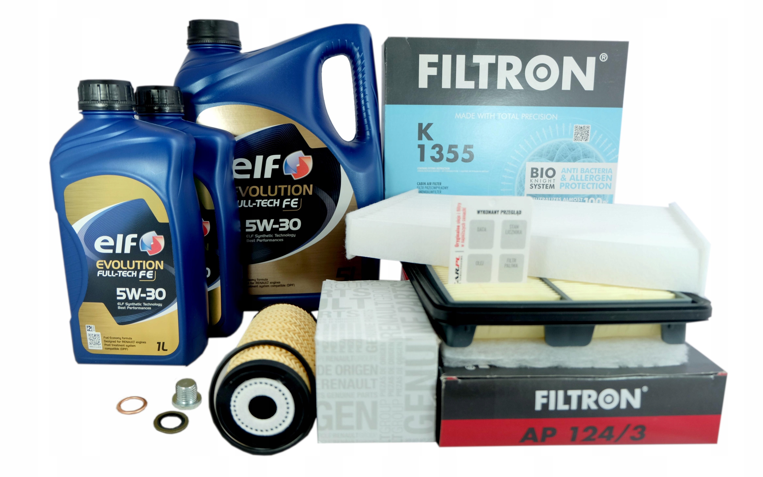 3xFilter olej 5W30 Renault Kadjar 1.6 dCi 2015-