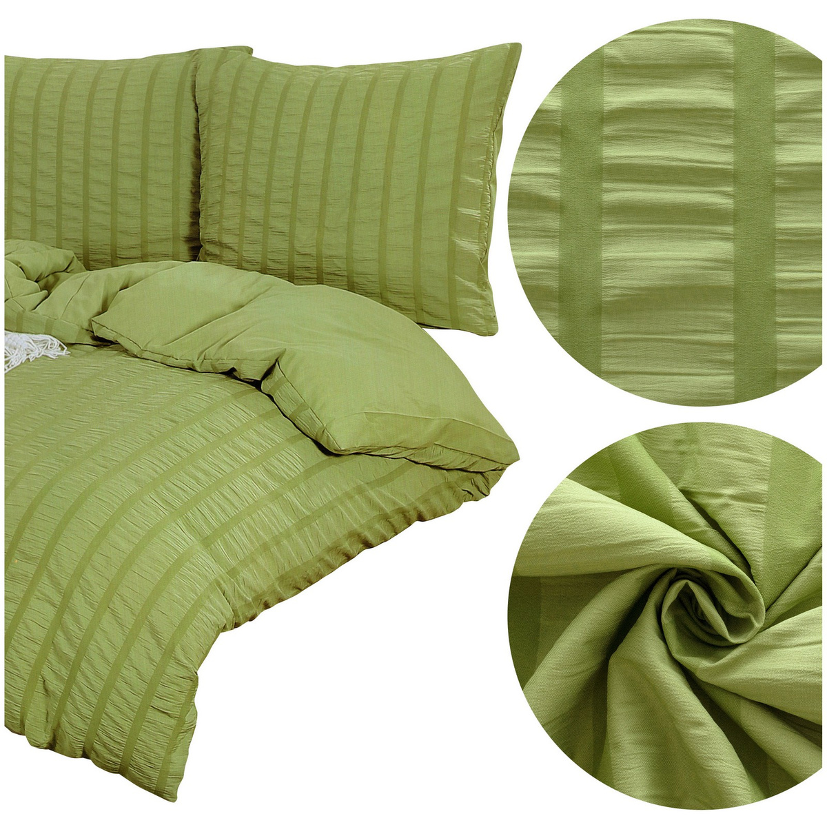 Pościel 200x220 Komplet 4 części Kora Jednolita Pasy Clea 03