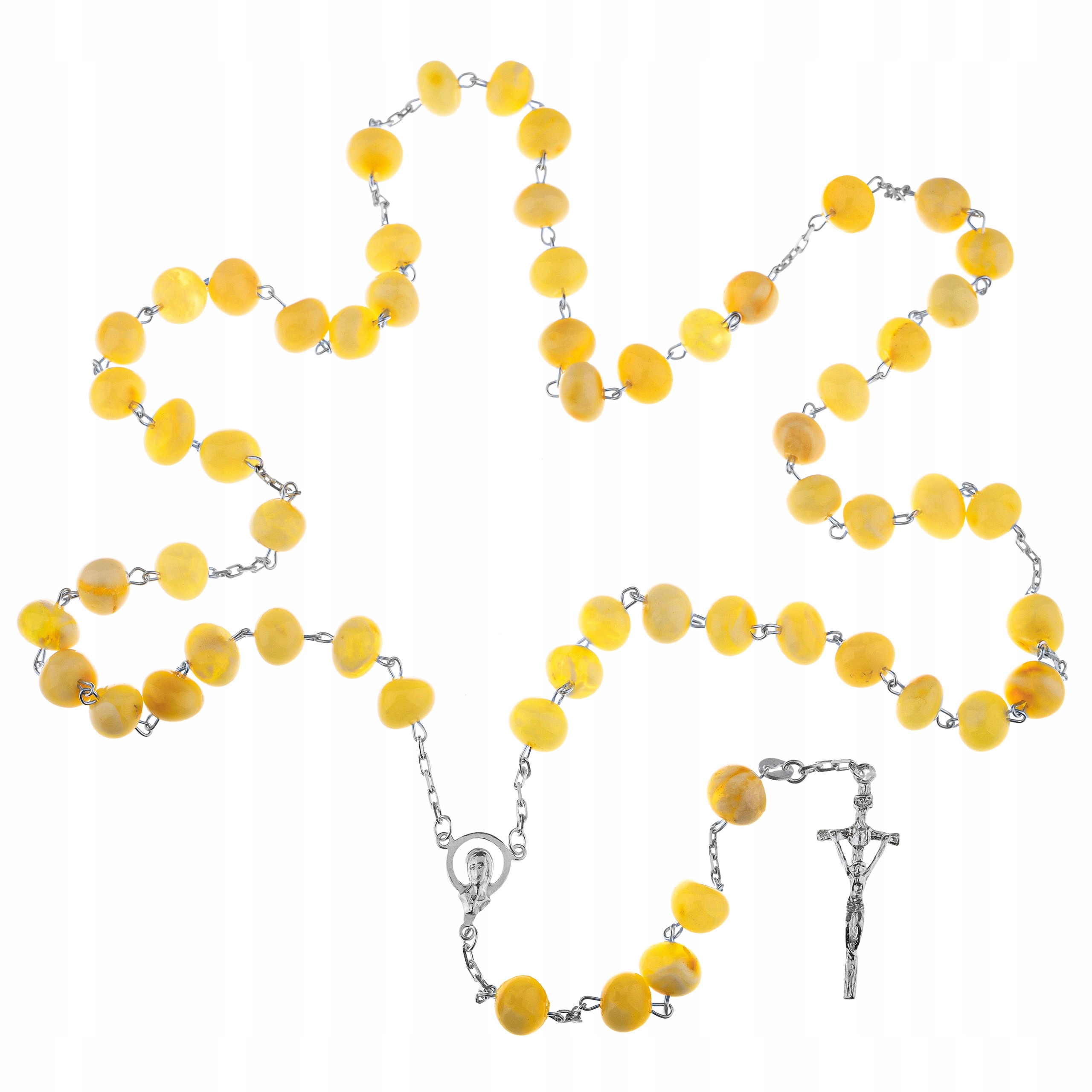 Stříbrný Růženec S Jantarem, Jantar Žlutý 925