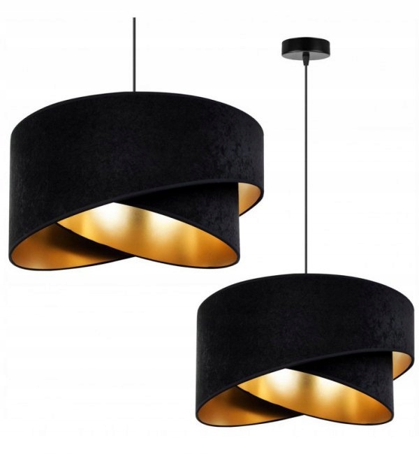 Černá elegantní lampa se zlatou výplní Mediolan do ložnice