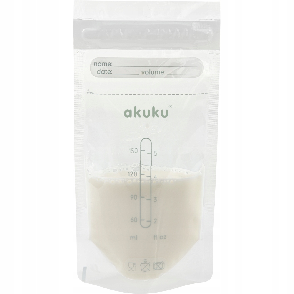 Akuku 30szt. Sterylne WORECZKI do MROŻENIA POKARMU Pojemność 150 ml