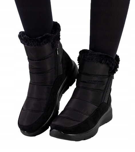 

Czarne Na Zimę Botki 39 Lekkie Pikowane Śniegowce