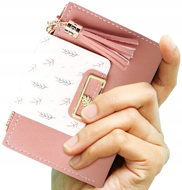 

Skórzany skóra Mały Portfel Portmonetka brelok