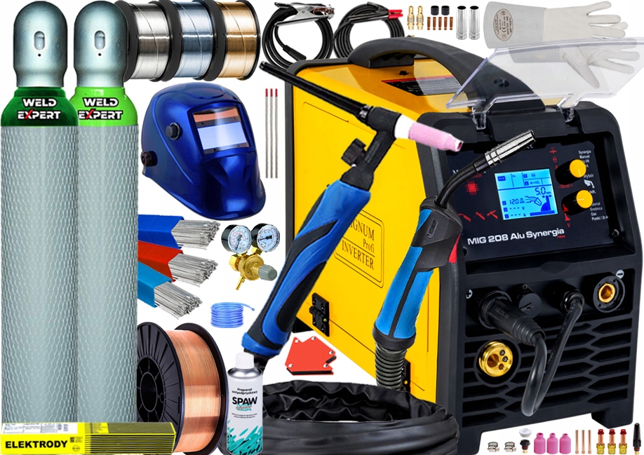 Półautomat Spawalniczy Magnum 208 Alu Synergia 200A Tig Mma Punkt 3W1 4T