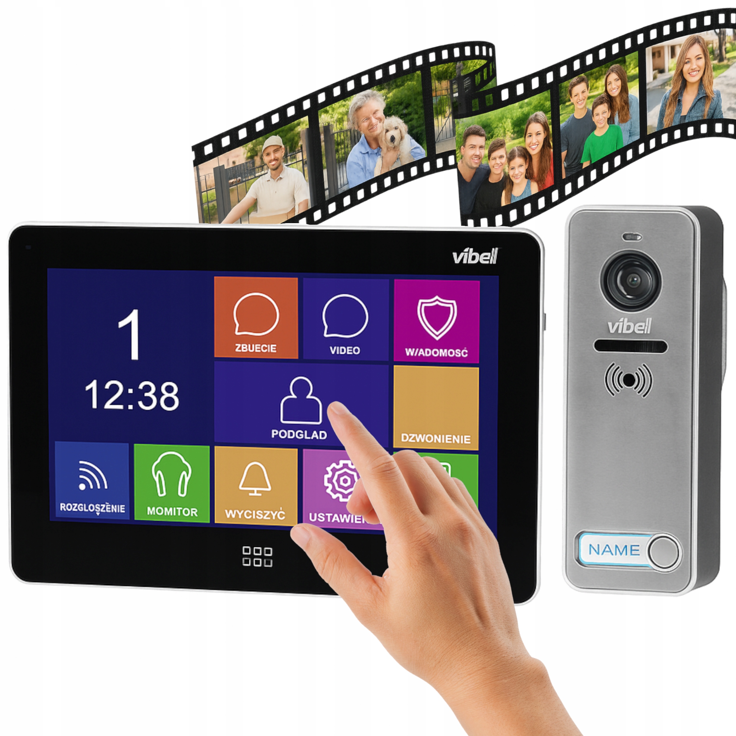 Videovrátnik dotykový displej na zaznamenávanie fotografií a videí ovládanie brány