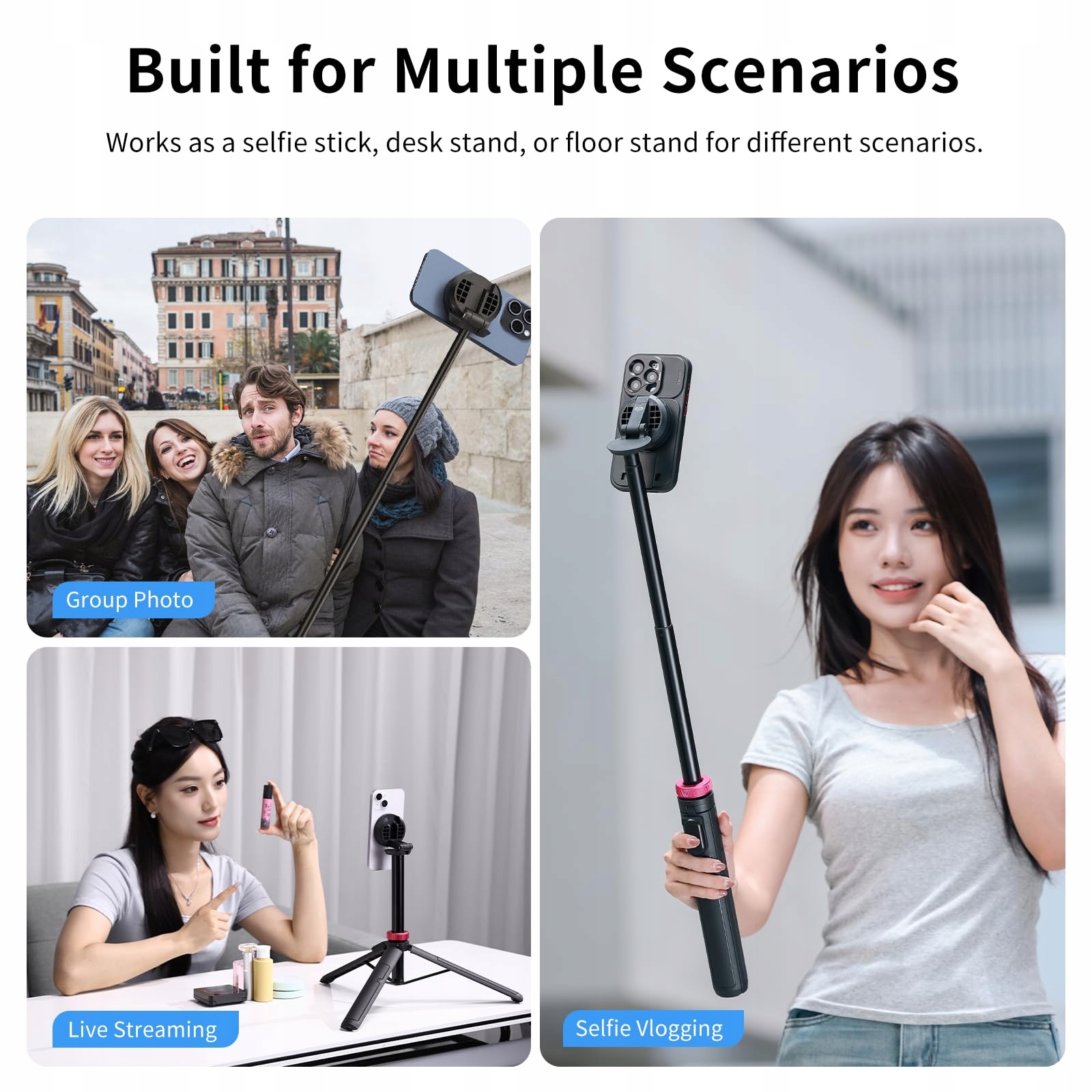 ULANZI MT-84 Magnetyczny Selfie Stick 153cm Statyw Telefonu iPhone — miniatura 3
