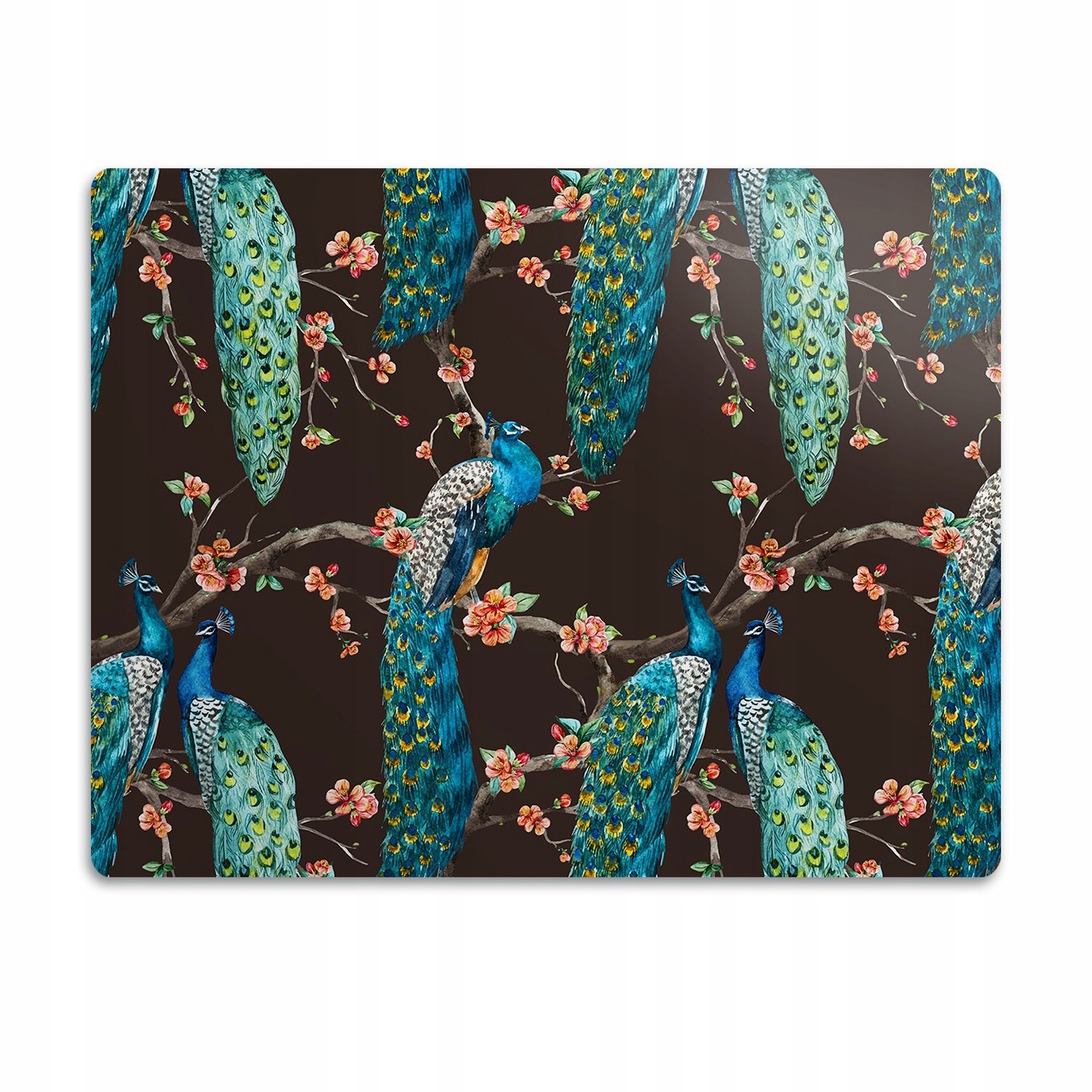 Levně Podložka pro kočky psa pod misku Paví větve 60x40 cm