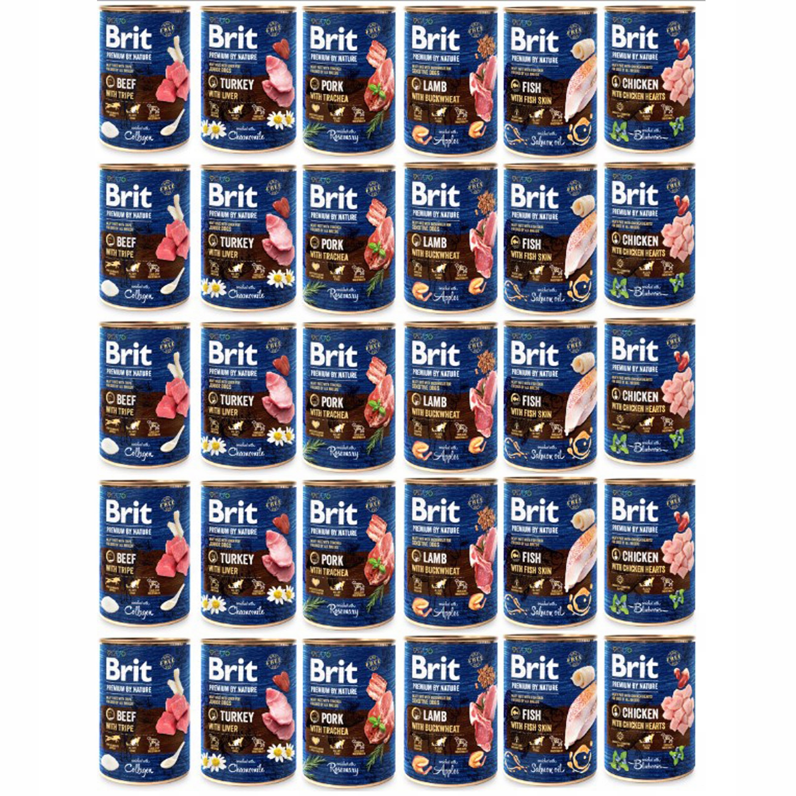 Brit Premium By Nature karma mokra dla psa mix smaków 30 x 400g bezzbożowa