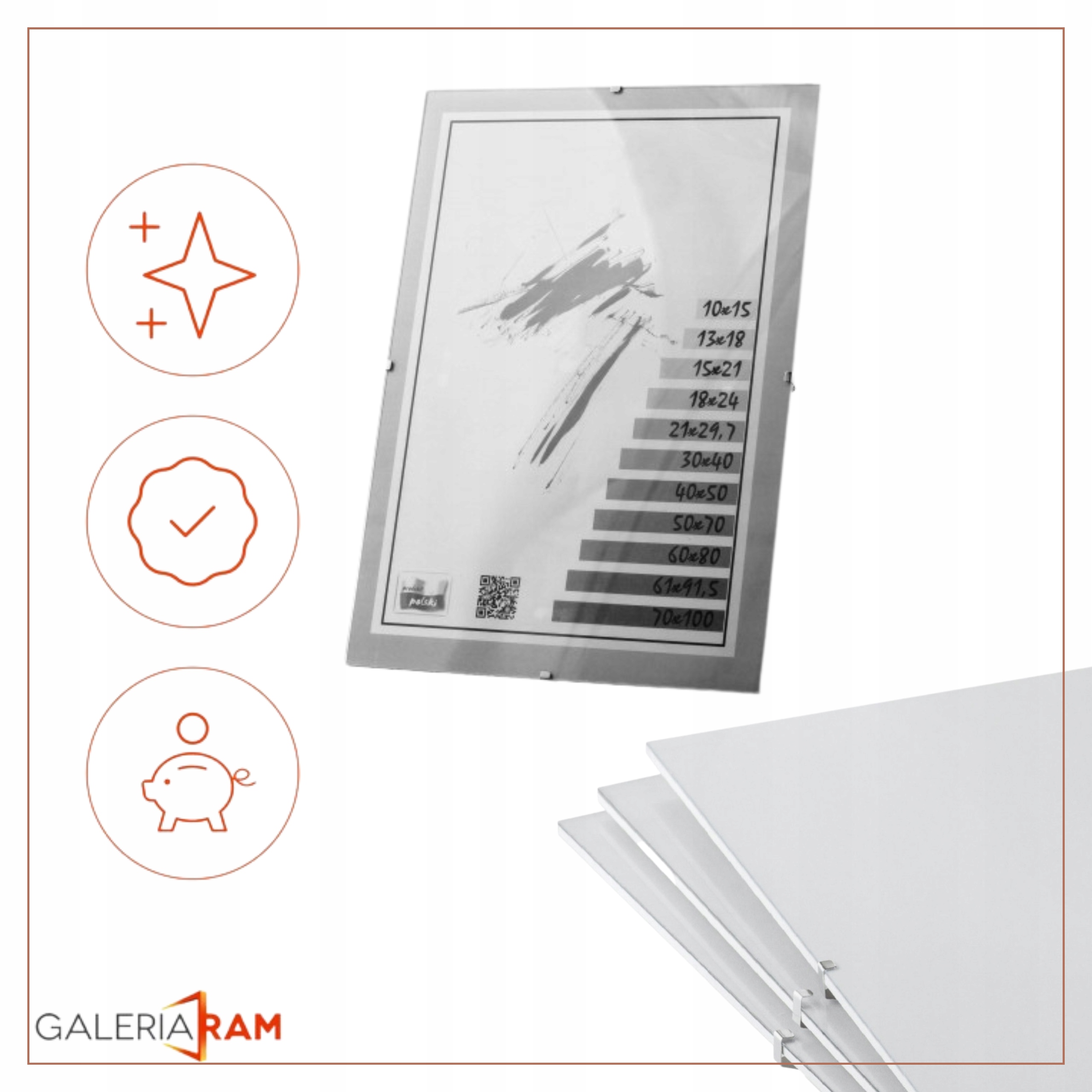 ANTYRAMA 68x96 PLEXI - PRODUKT POLSKI -PUZZLE PLAKAT 96x68 Galeria Ram Wysokość produktu 96 cm