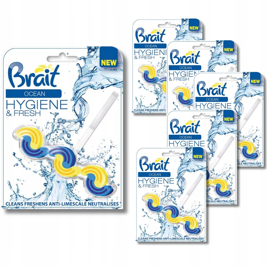 Kostka Do WC Zawieszka Dwufazowa BRAIT HYGIENE&FRESH Oceanic x6 sztuk