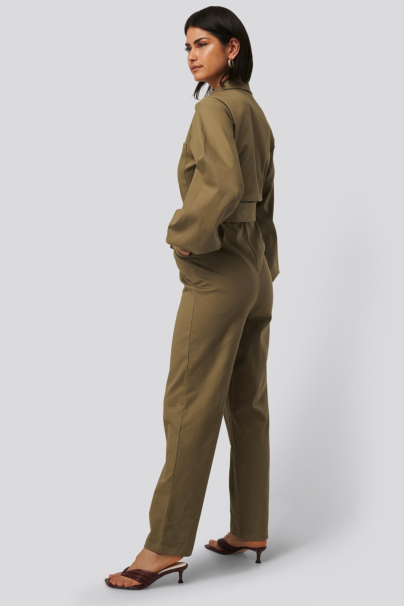 NA-KD KOMBINEZON DAMSKI KHAKI KLASYCZNY 36 3ZXD1* Marka Na-Kd