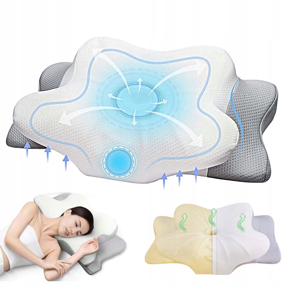 Motyla Poduszka Ortopedyczna Do Spania Na Boku I Brzuchu Pianka Memory