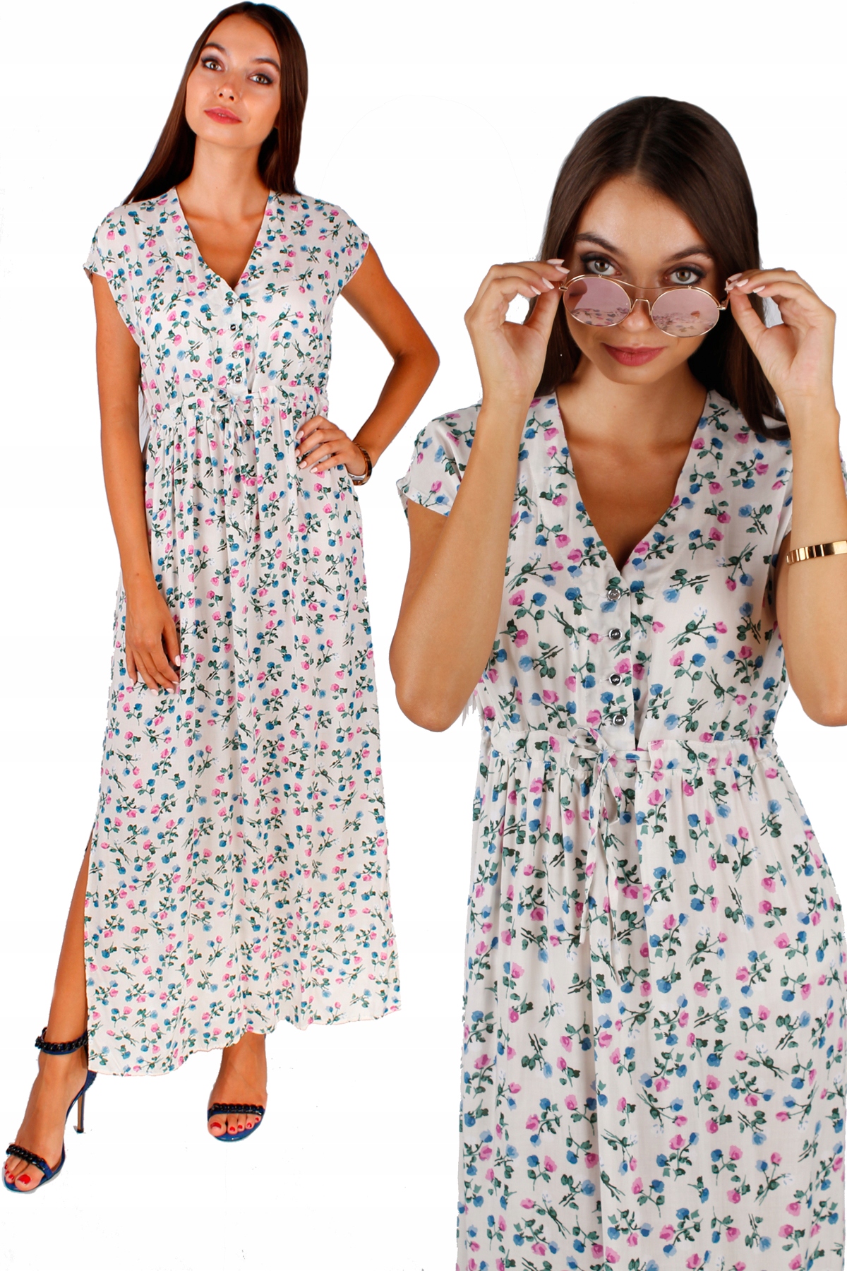 

Polska Maxi Nieziemska Sukienka Boho Hurt -159