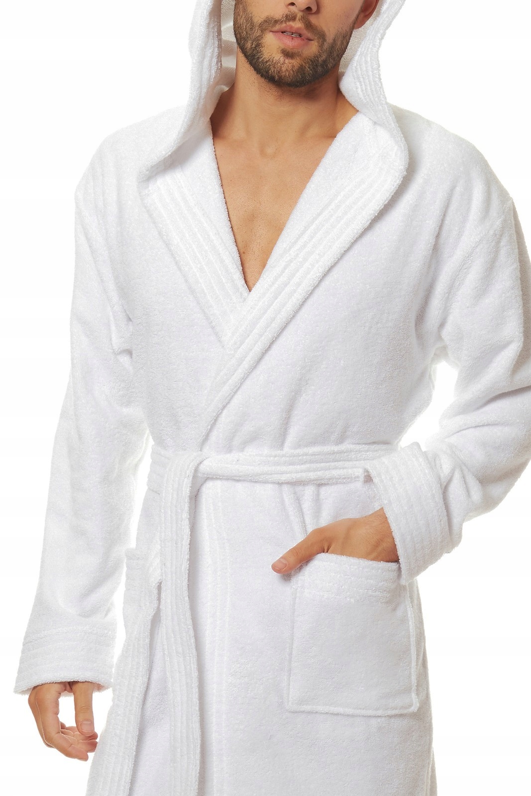 L&L Pánský župan do koupele 2103 White Bílý XXL