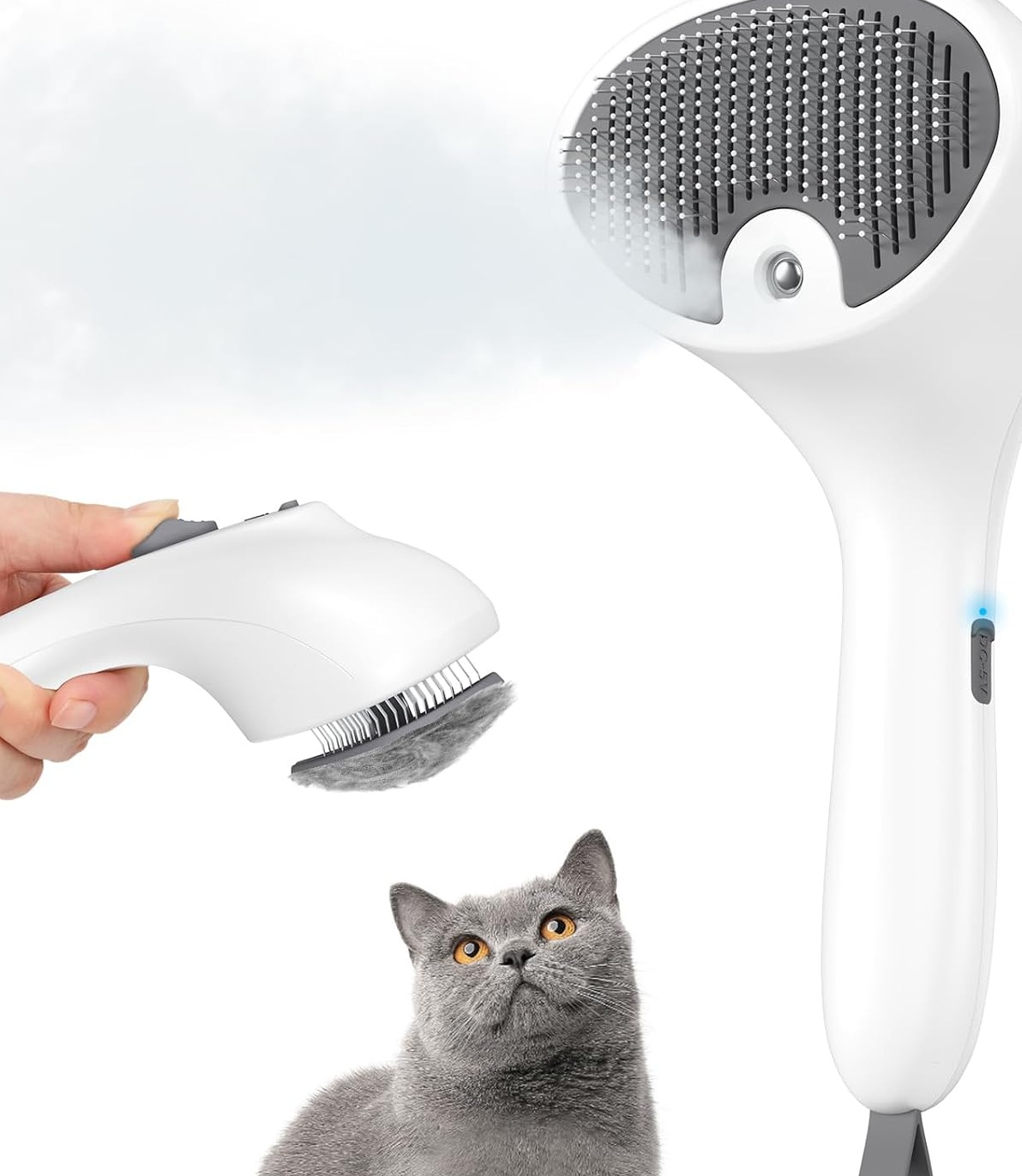 Levně Parní Kartáč Pro Kočky Psa Samočistící, Tichý, Masážní, Dobíjecí