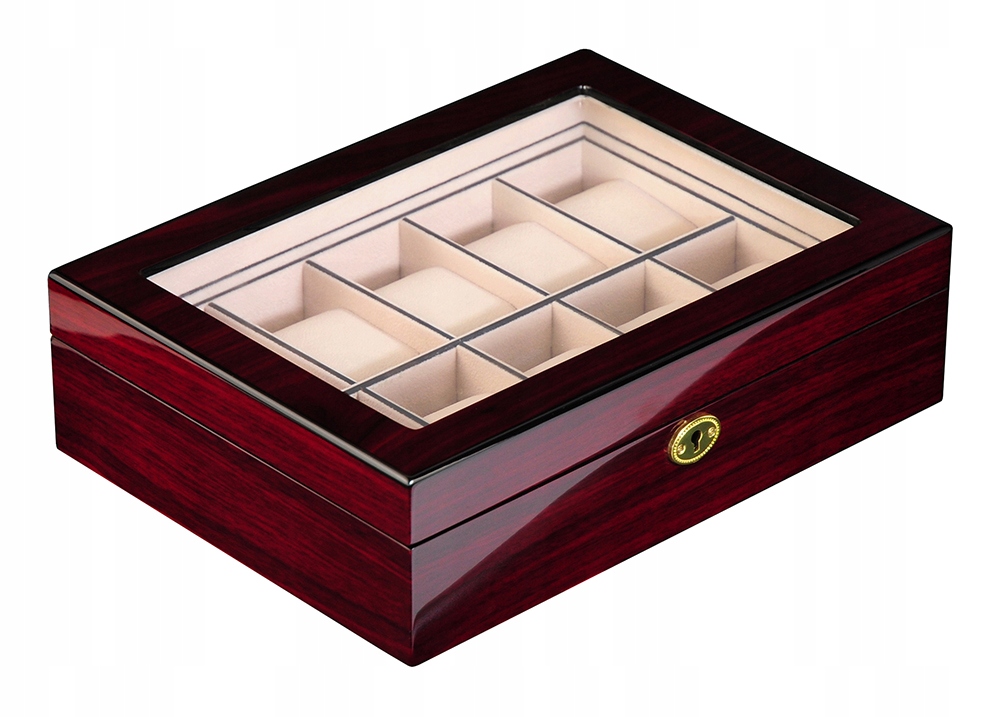 PUDEŁKO DREWNIANE SZKATUŁKA ETUI NA 10 ZEGARKÓW Model SW-2031