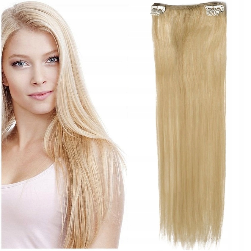 Clip-in Příčesek Do Vlasů 100% Přírodní Páska Dopinka 40 CM světlá blond 22