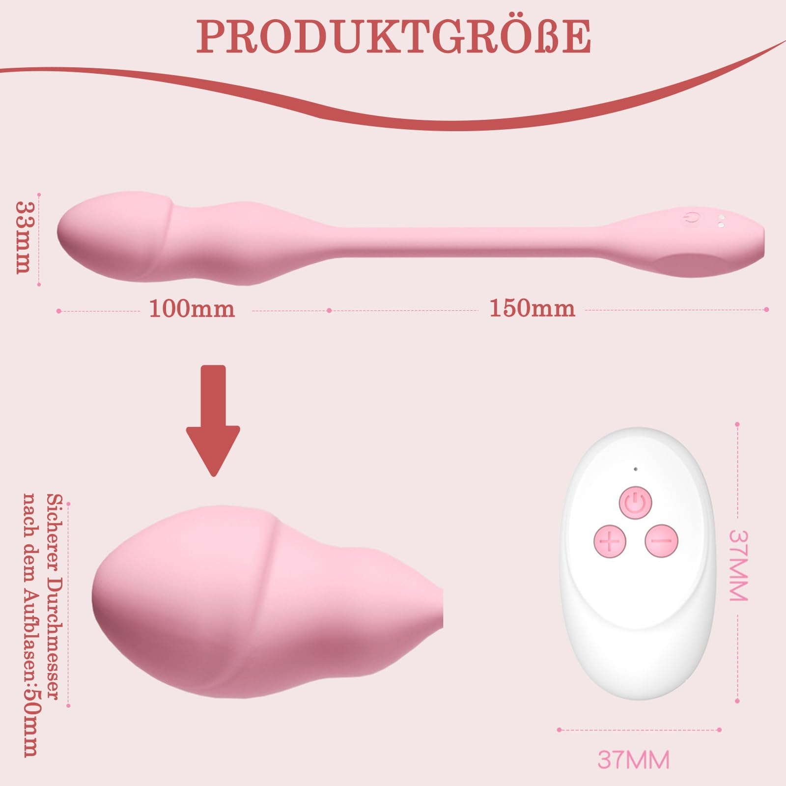 BDSMYEE Wibrator Dla Kobiet 10 Trybów Wibracji Dildo Zdalne Sterowanie — miniatura 2