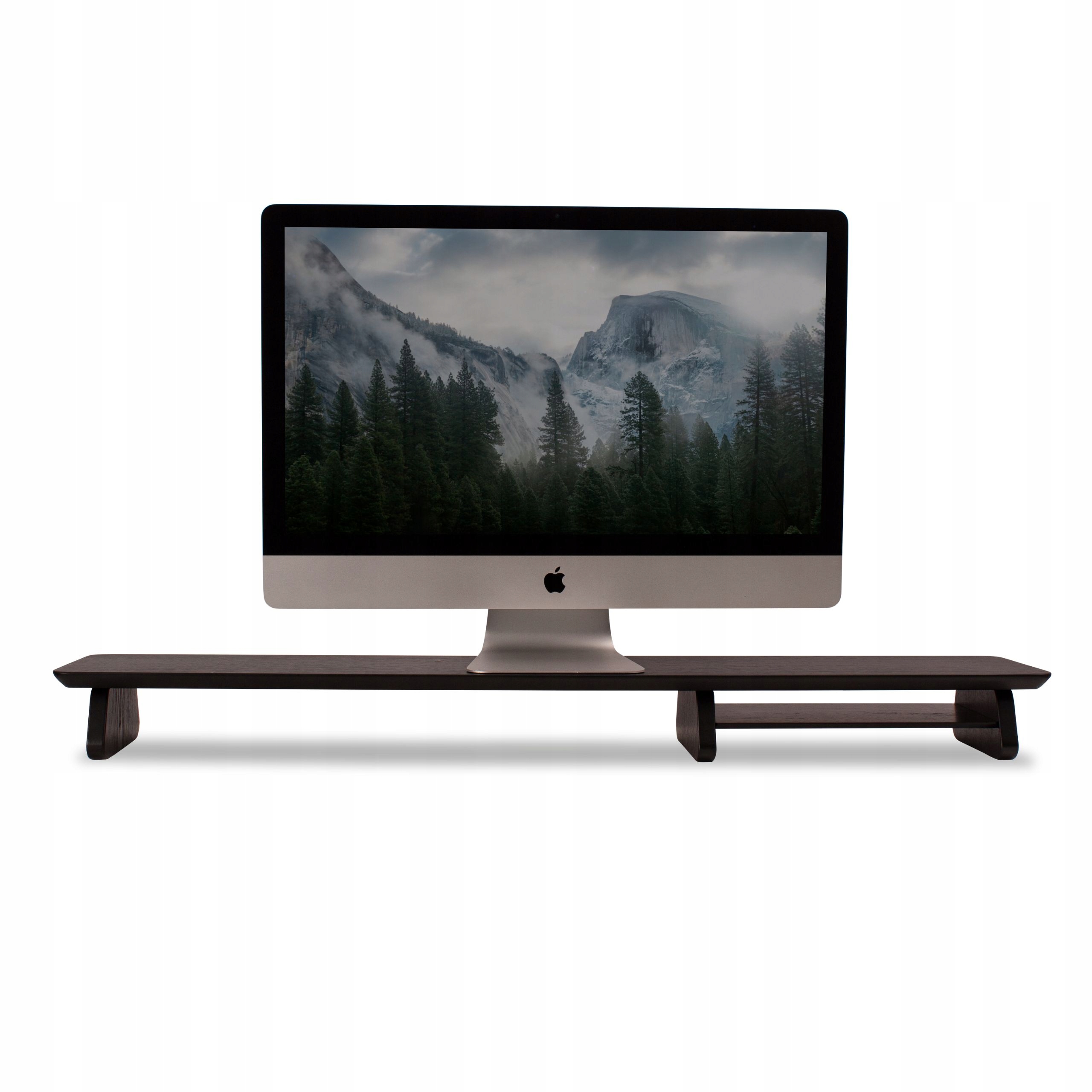 Čierna podložka pod monitor z dreva – minimalistický štýl 110 x 22 cm