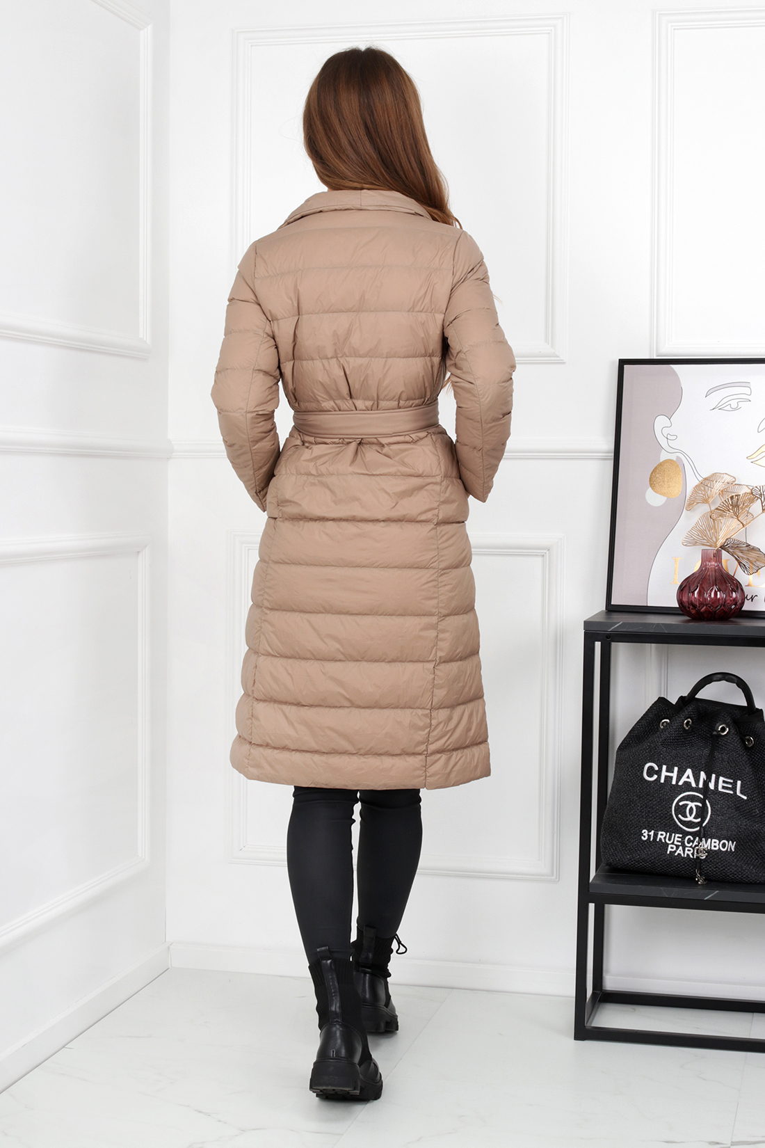 KURTKA DŁUGA PŁASZCZ ELEGANCKI PUCH 36 S 2221 Model 2221