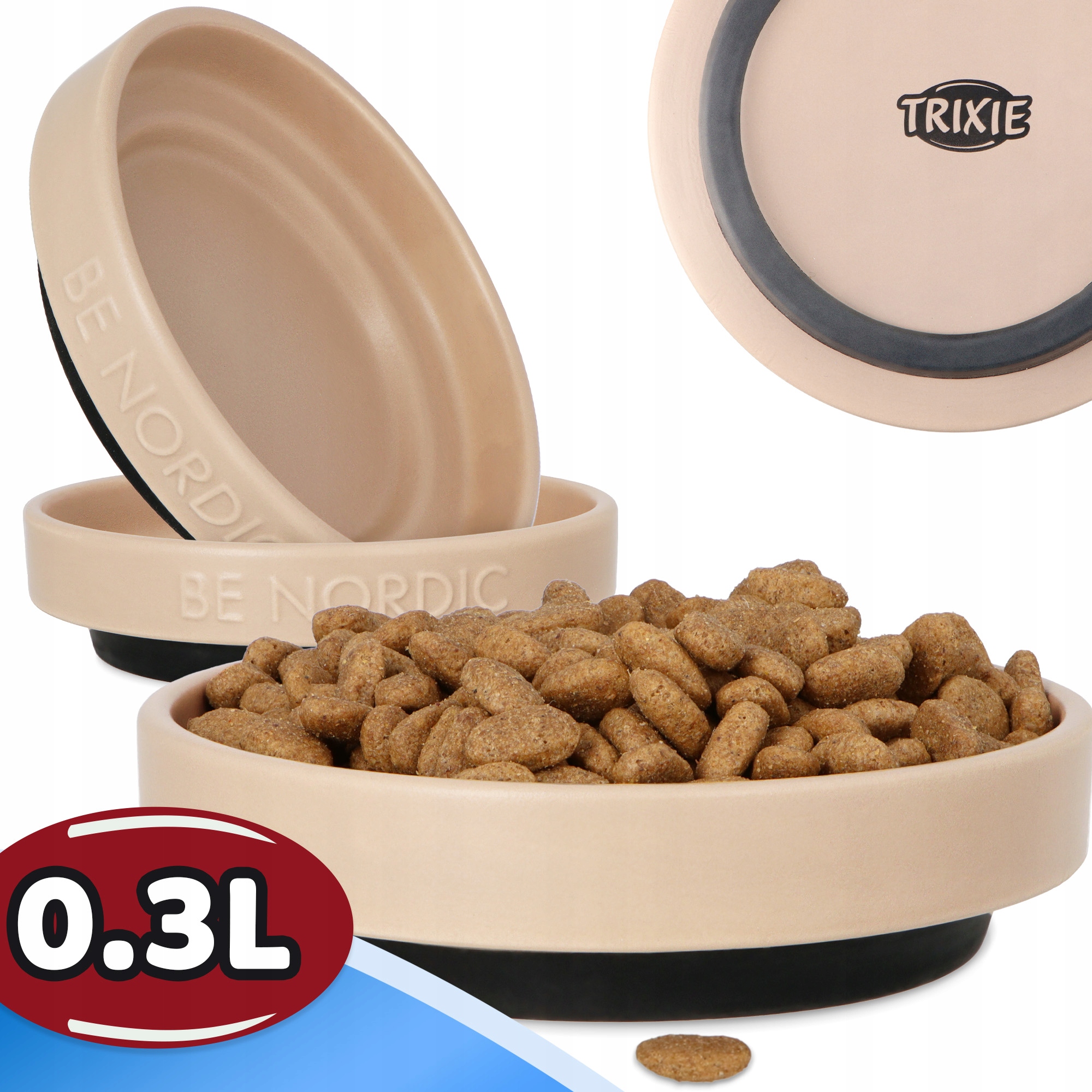 Levně 2x Miska Psa Štěňat 0,3 Keramická miska Kočka Mělká Sada Misek