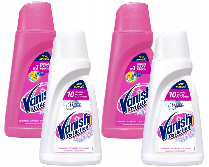 Levně Vanish Oxi Pink White Odstraňovač skvrn Kapalina 4x 1L 4L