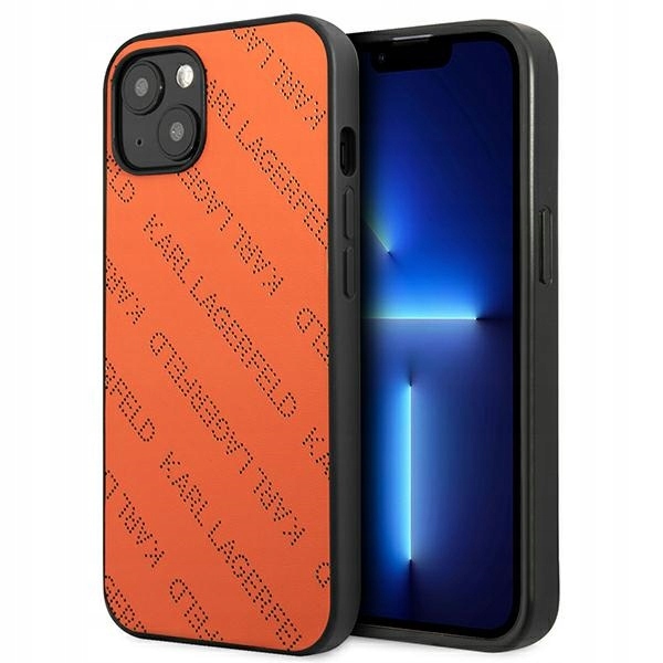 Karl Lagerfeld Perforated Allover – Pouzdro pro iPhone 13 Mini (oranžové)