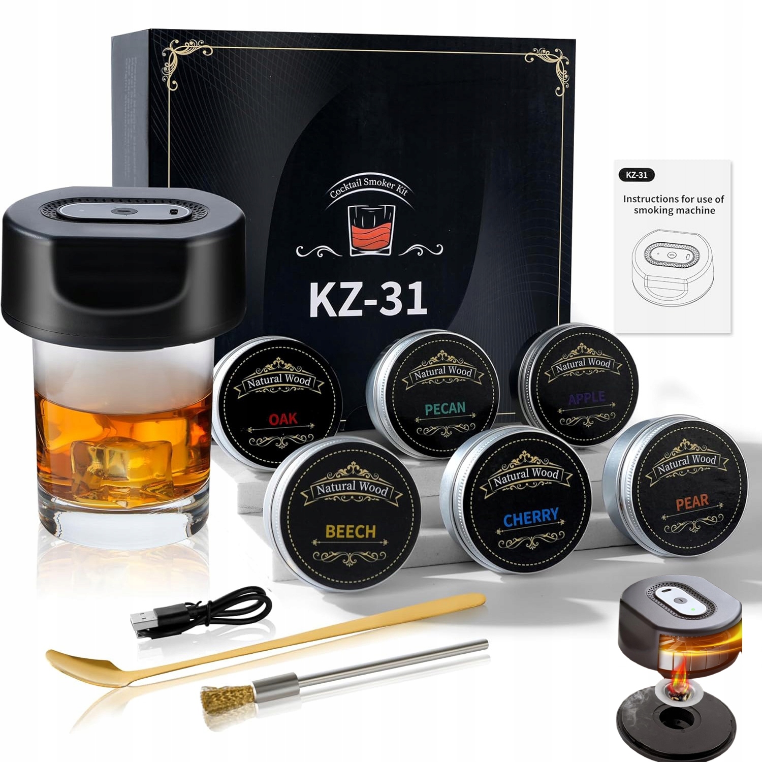 Sada Na Uzování Koktejlů Automatický Barový Smart Smoker S Nástroji