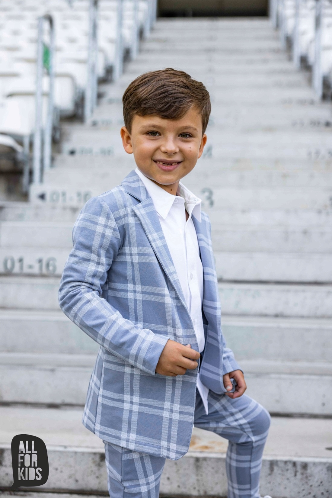 Garnitur dla CHŁOPCA w KRATĘ bawełniany 152 158 Płeć chłopcy