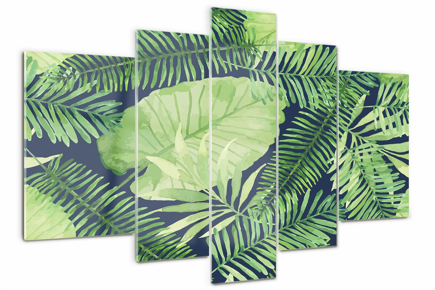 

Obraz szklany tryptyk Tropikalne liście